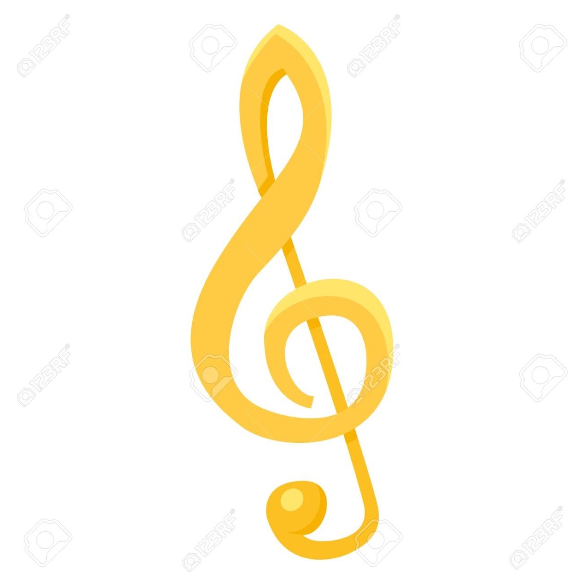 Скрипичный ключ желтый