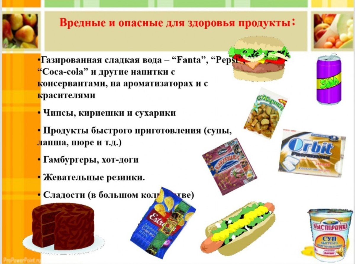 Вредные продукты питания