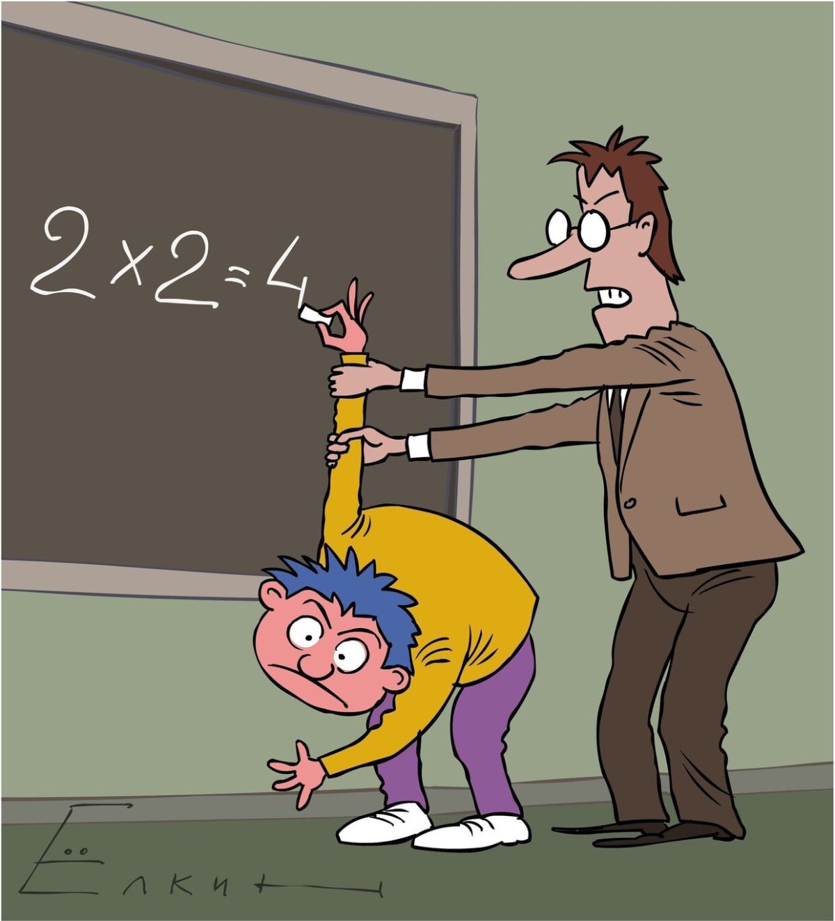 Учитель карикатура