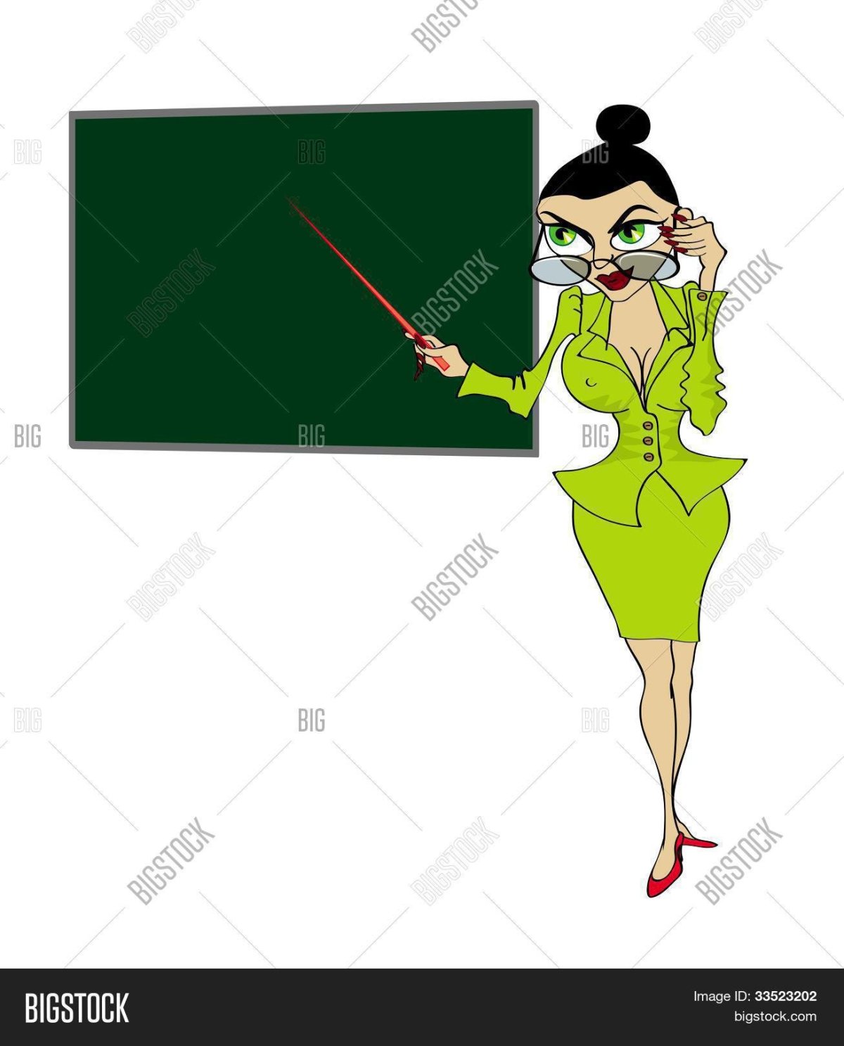 Модную учительницу с указкой
