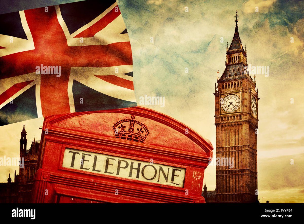 Биг Бен и флаг Англии