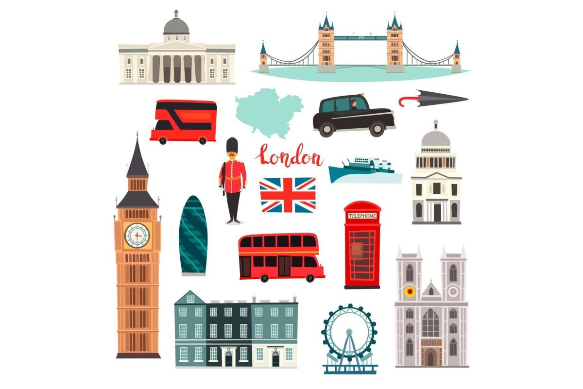 Достопримечательности Англии вектор