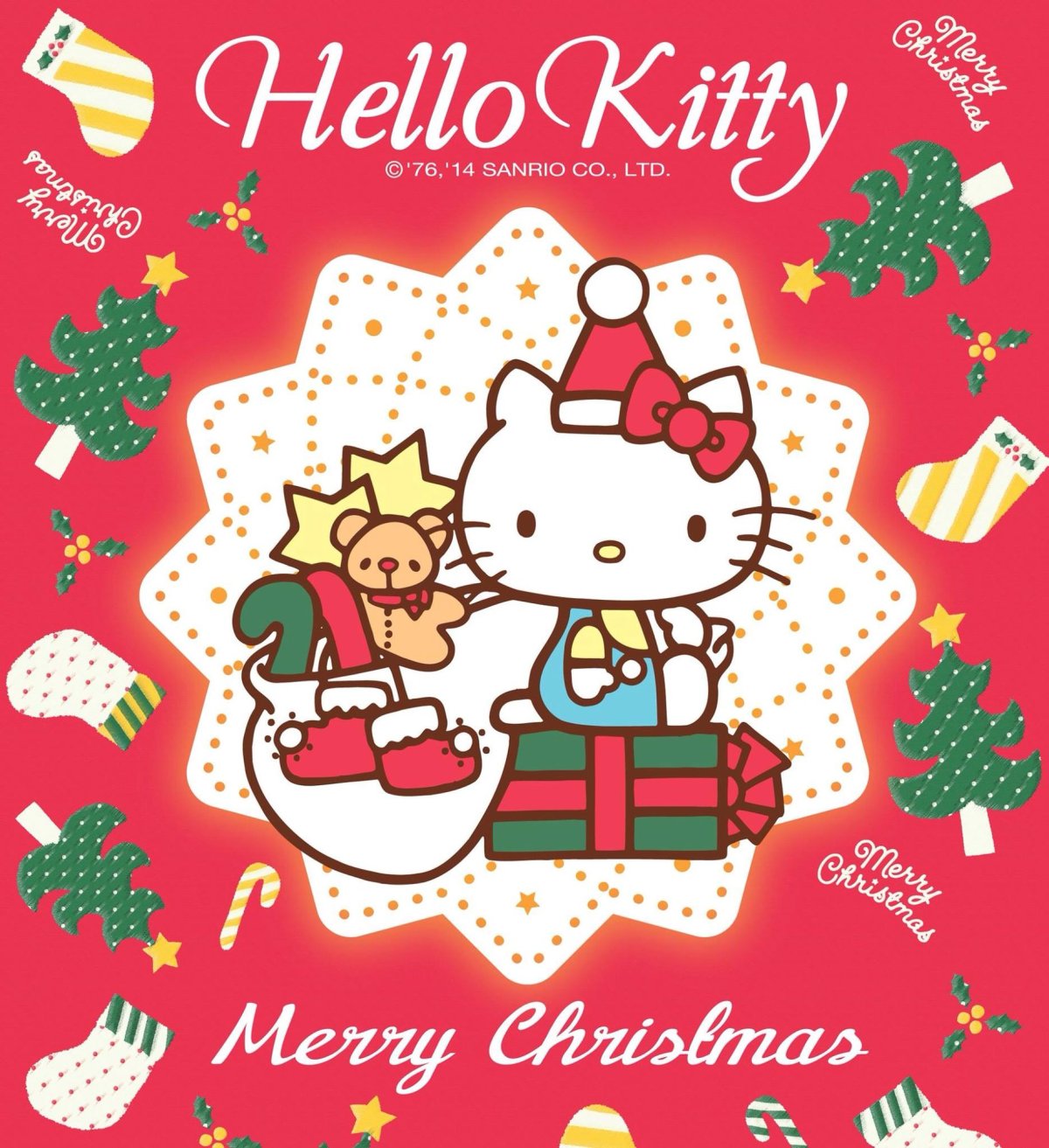 Новогодняя открытка hello Kitty