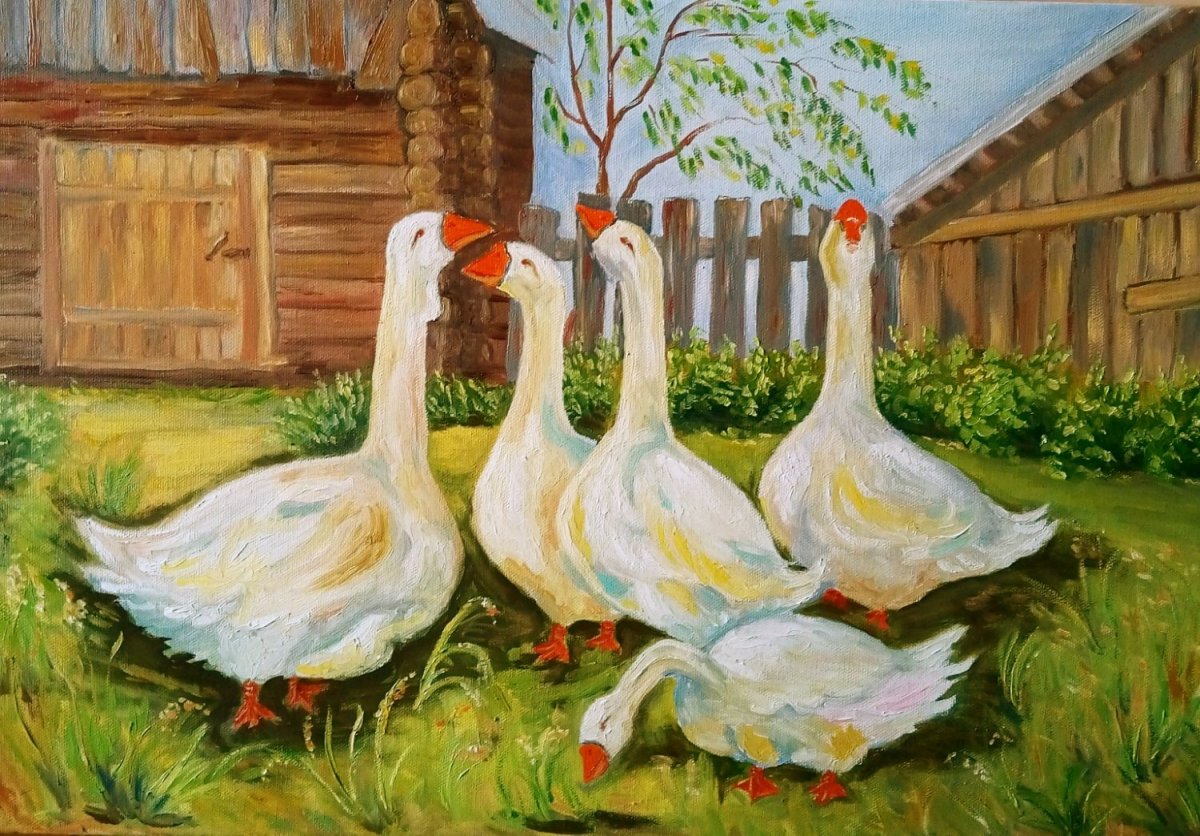 Гусыня в платье