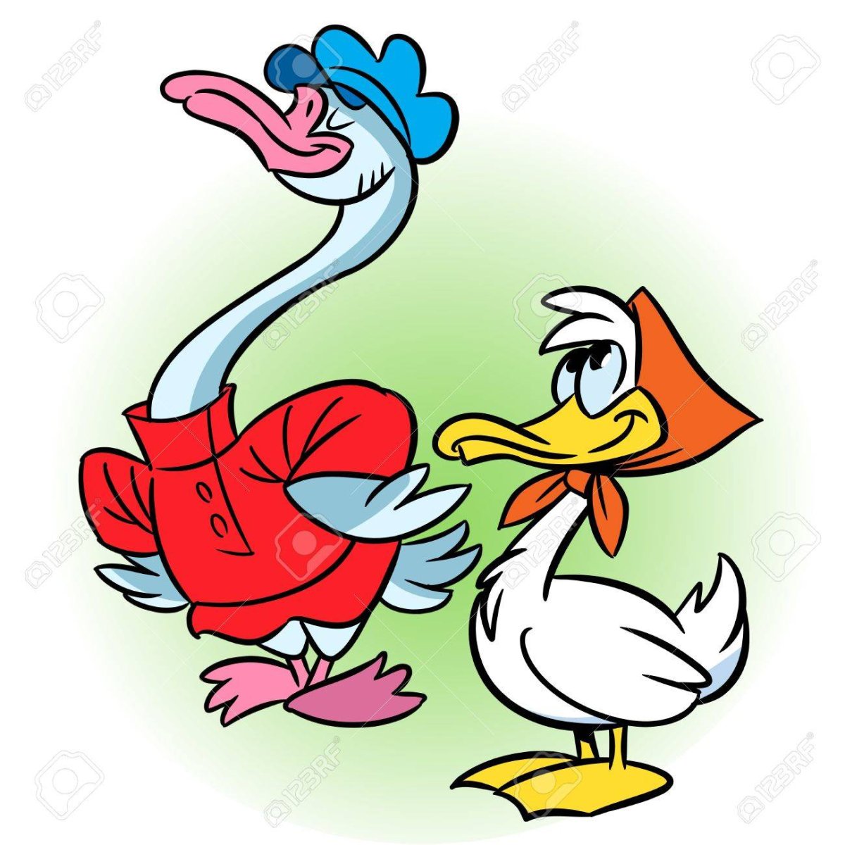 Гусь на Цветном фоне