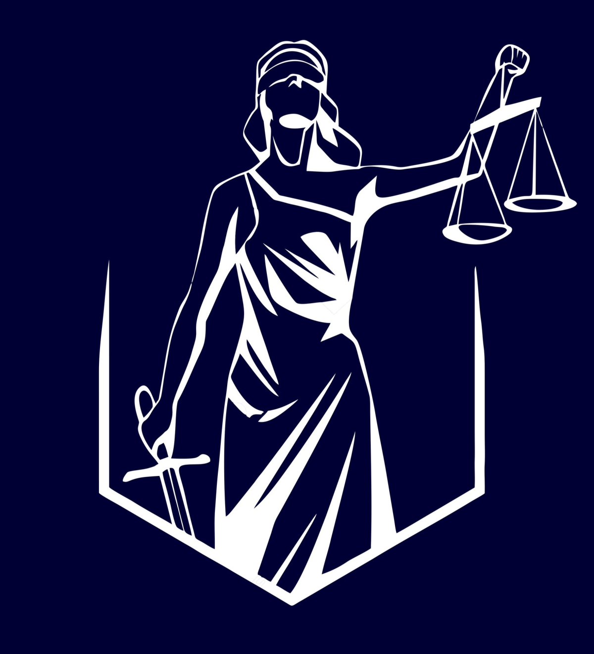 Символ правосудия на белом фоне