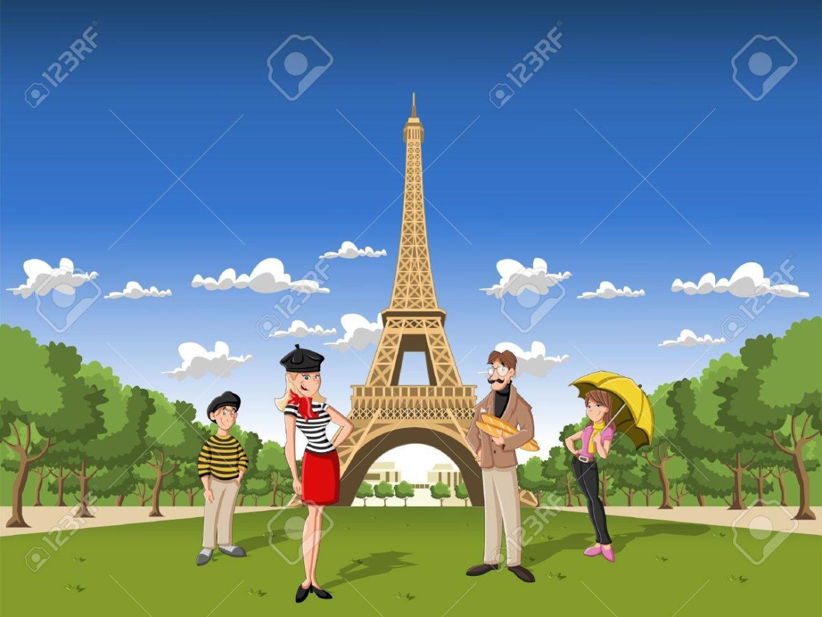 Эйфелева башня в Париже мульт