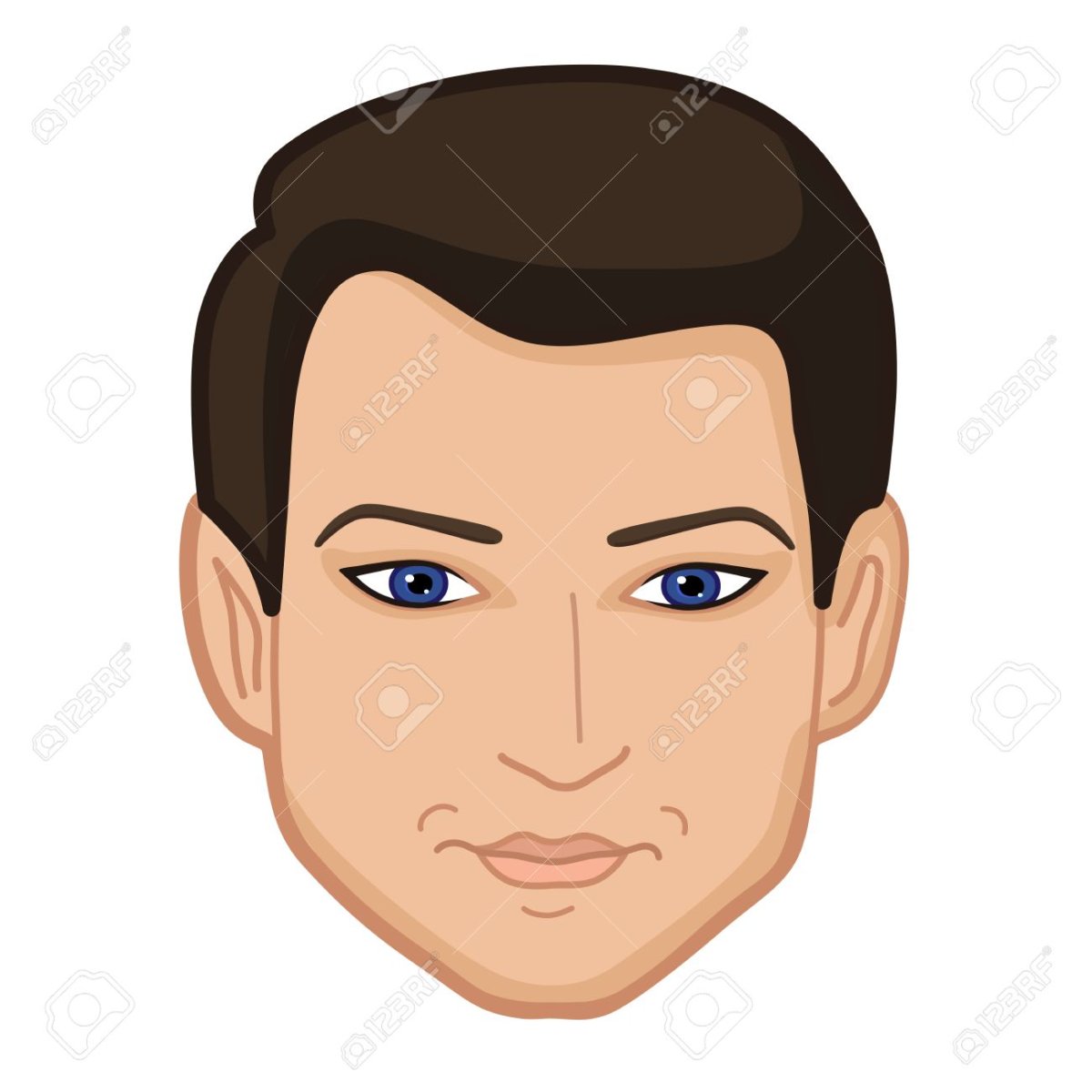 Мужское лицо мультяшное