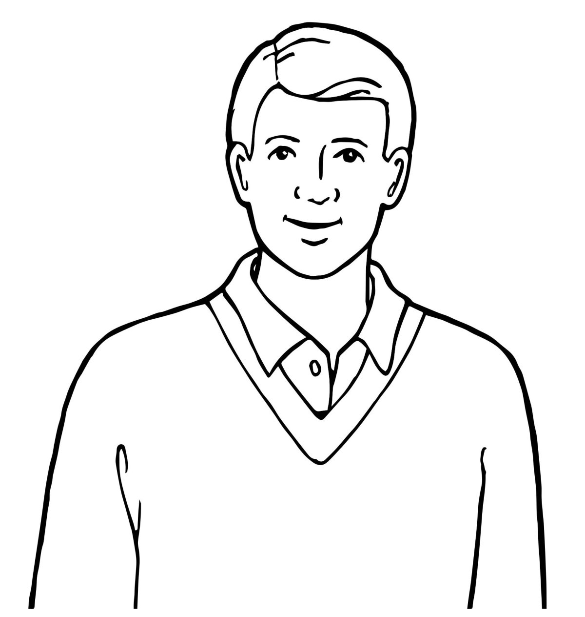 Раскраска лицо мужчины для детей