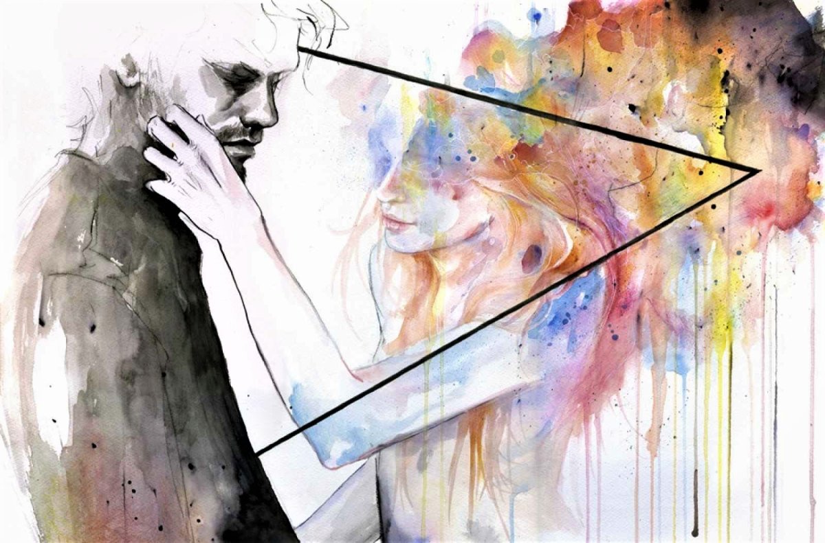 Мужчина и женщина акварель