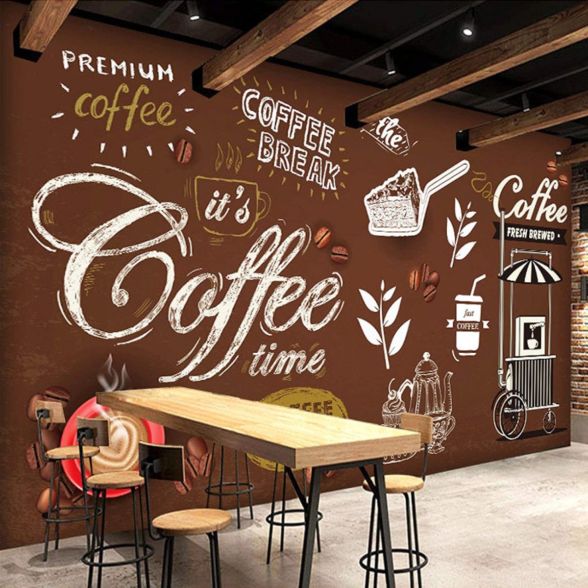 стены кафе