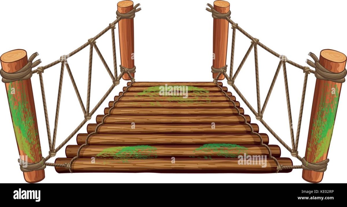 Деревянный мостик мультяшный