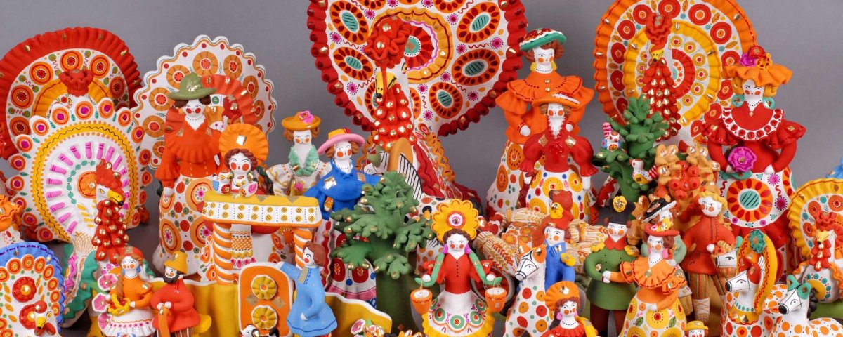 Мезенская роспись керамика