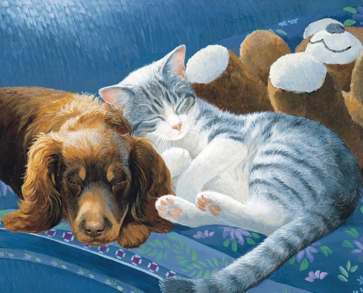 Кошки и собаки в живописи