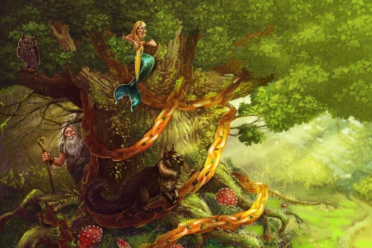 Пушкина у Лукоморья дуб зеленый