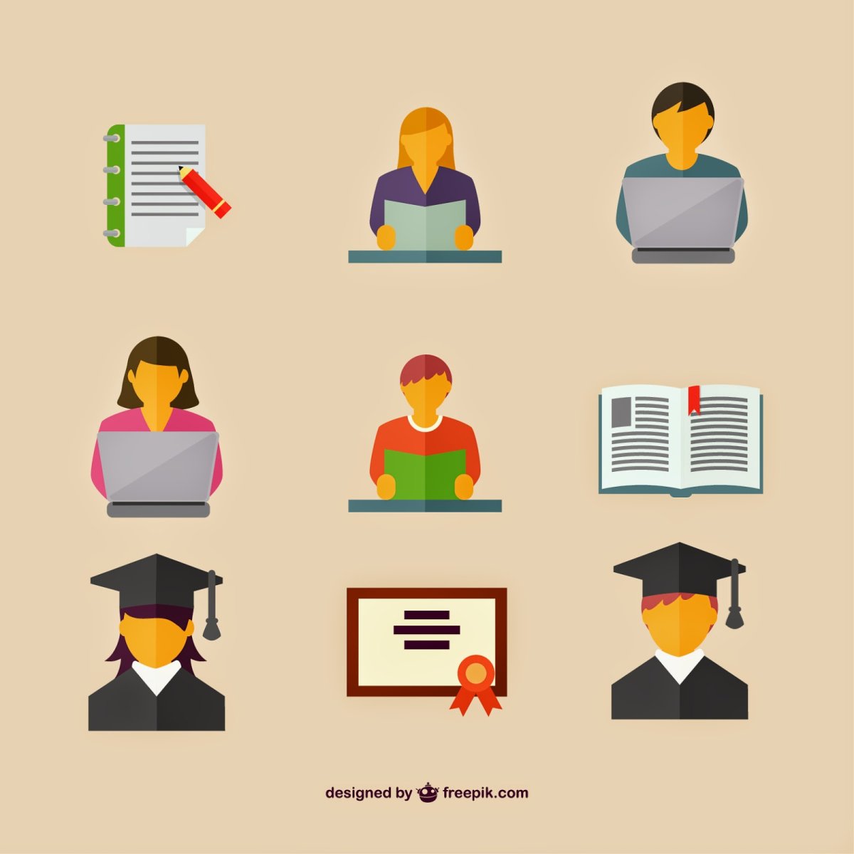 Инфографика иконки учеба