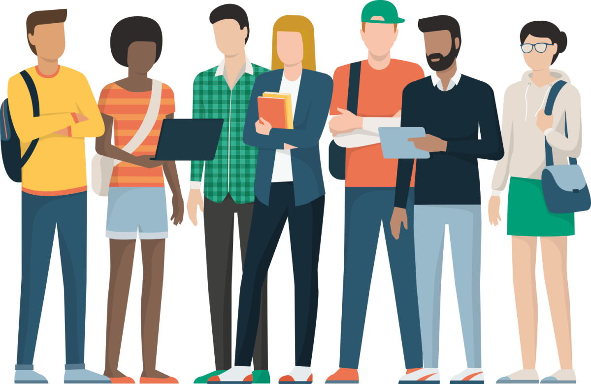 Группа студентов рисунок