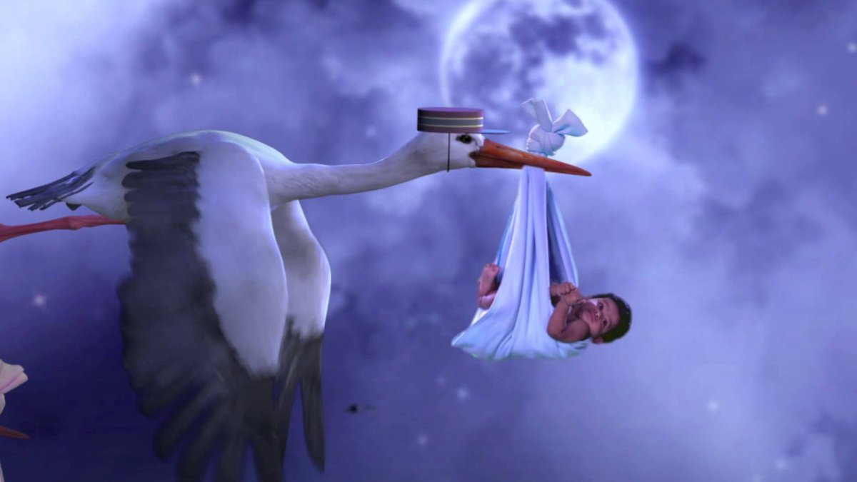 Аист мультяшный