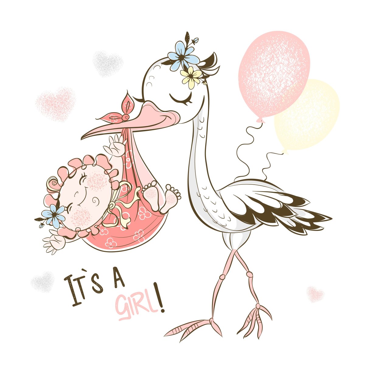 Аист Несущий малыша я в пути