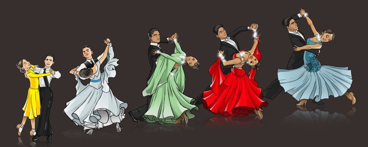 Спортивные бальные танцы иллюстрация