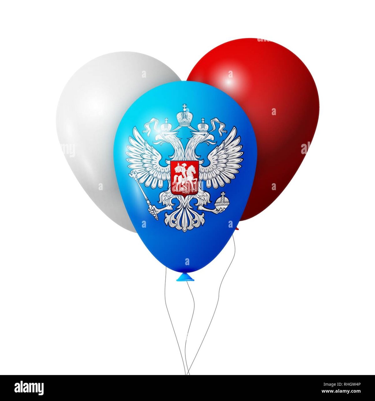 Шарики Триколор на прозрачном фоне