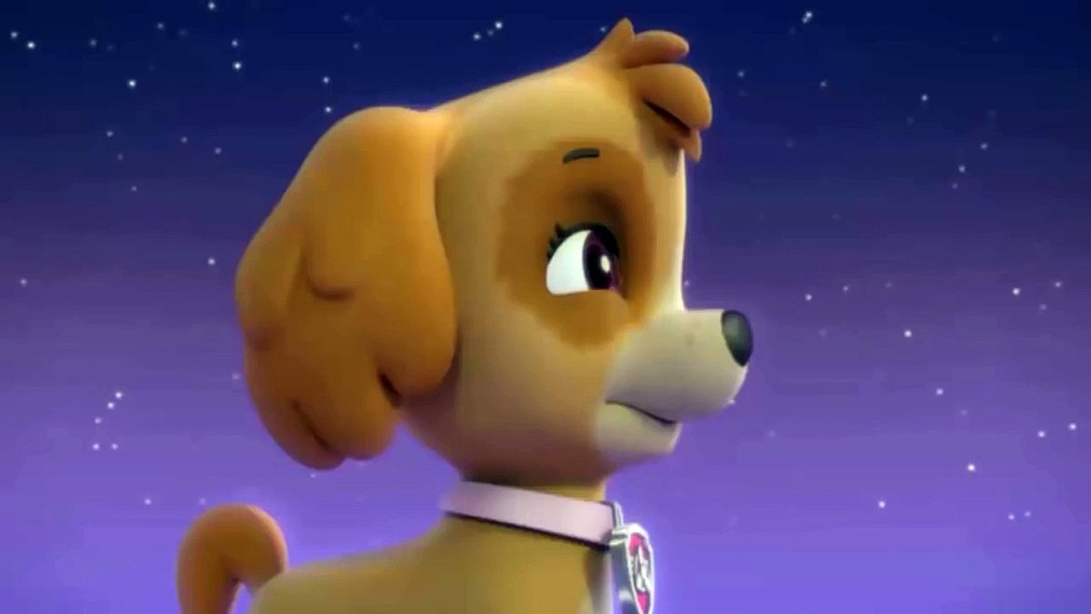 Грустная Скай Щенячий патруль