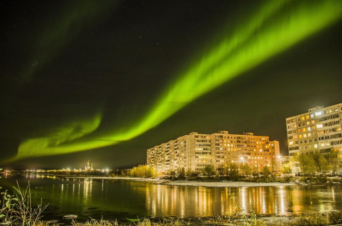 Мончегорск Северное сияние