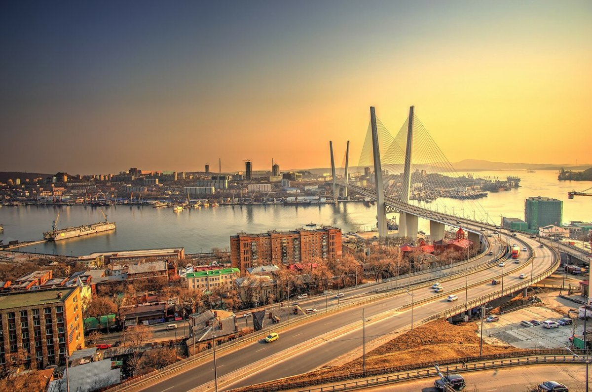 Золотой мост Владивосток закат