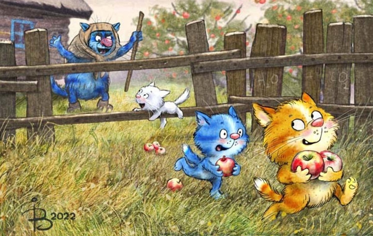 Котики картинки нарисованные