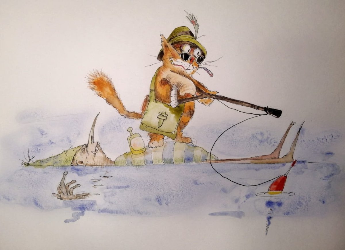 Кот Базилио рисунок