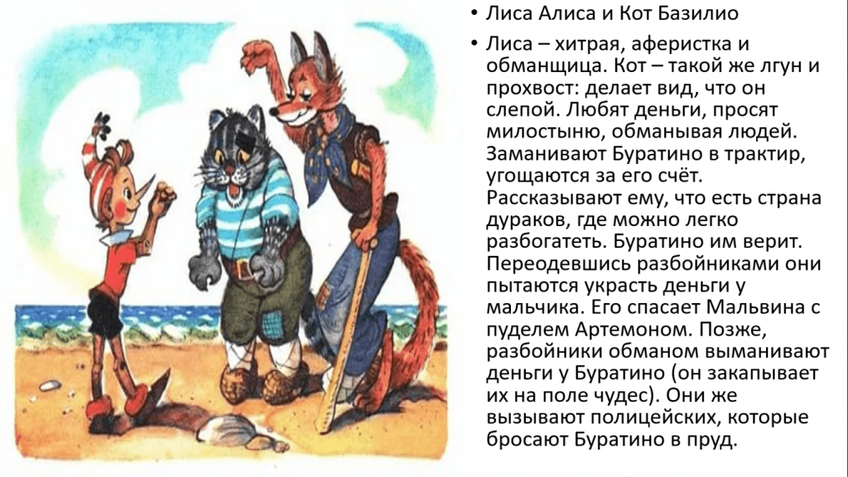 Золотой ключик кот Базилио