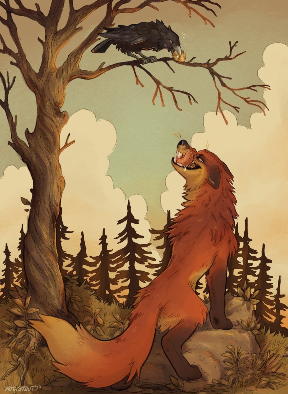 Ворона и лисица