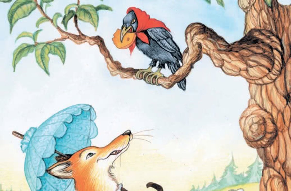 Басня Крылова ворона и лисица