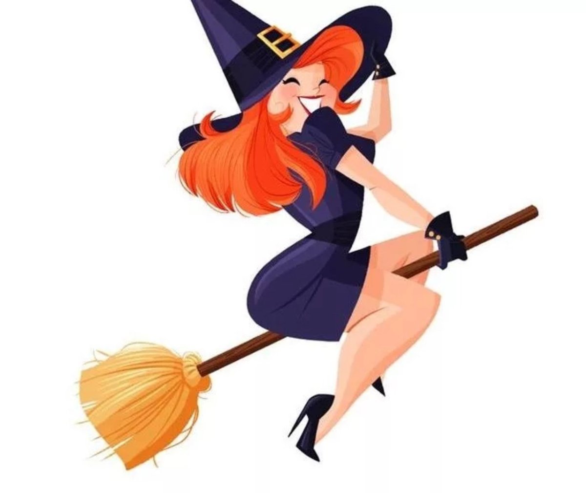 Ведьмочка на метле