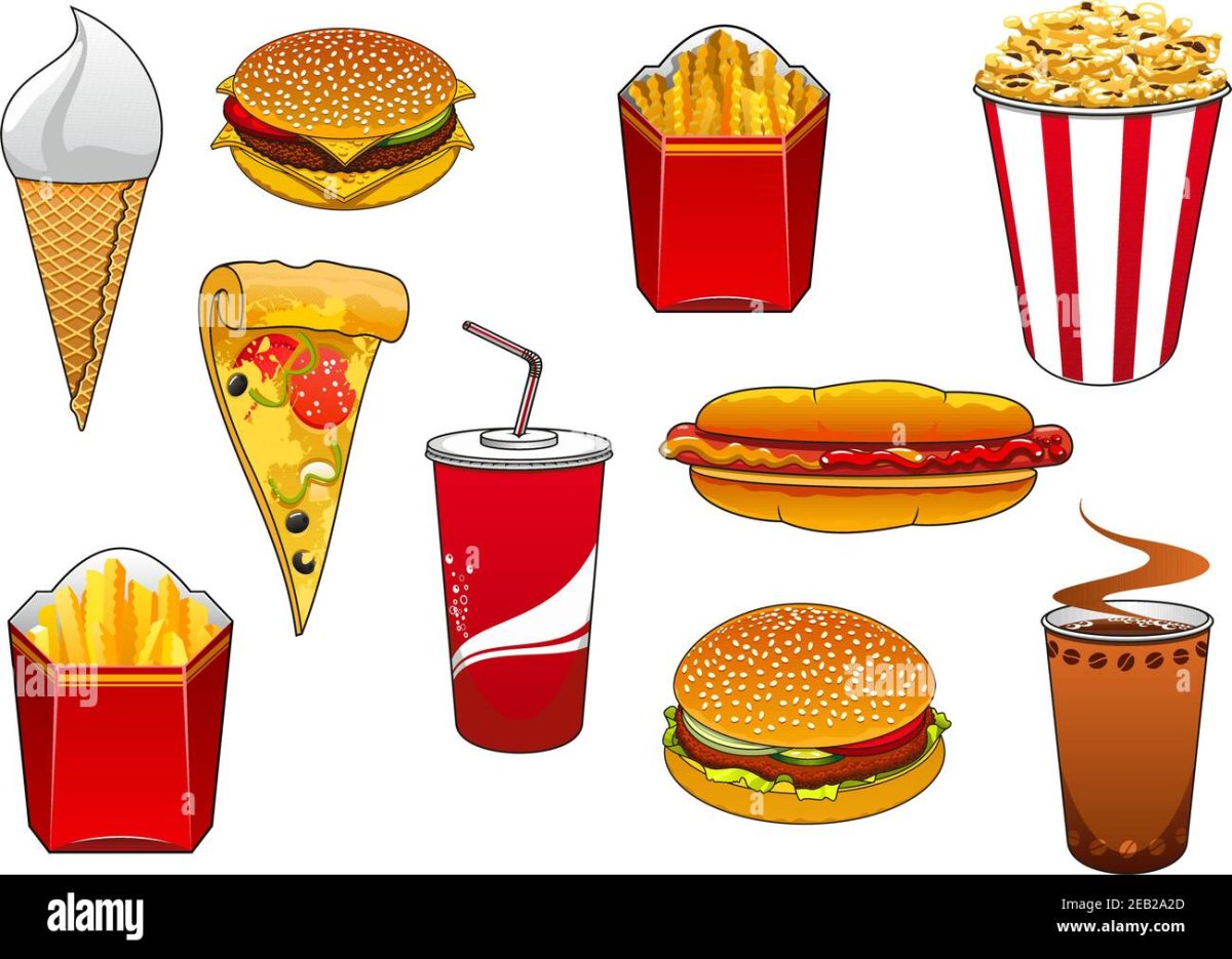 Еда из Макдональдса для наклеек