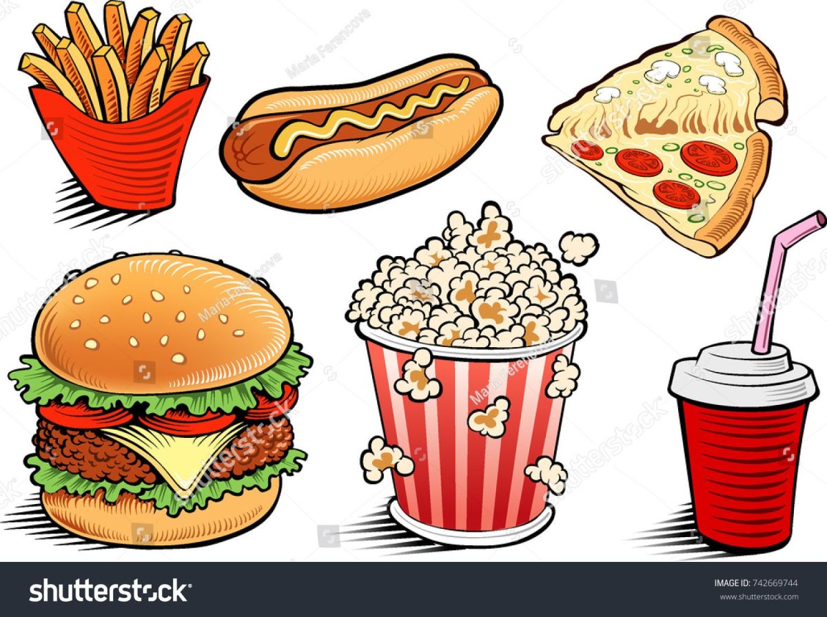 Рисунки для срисовки фастфуд