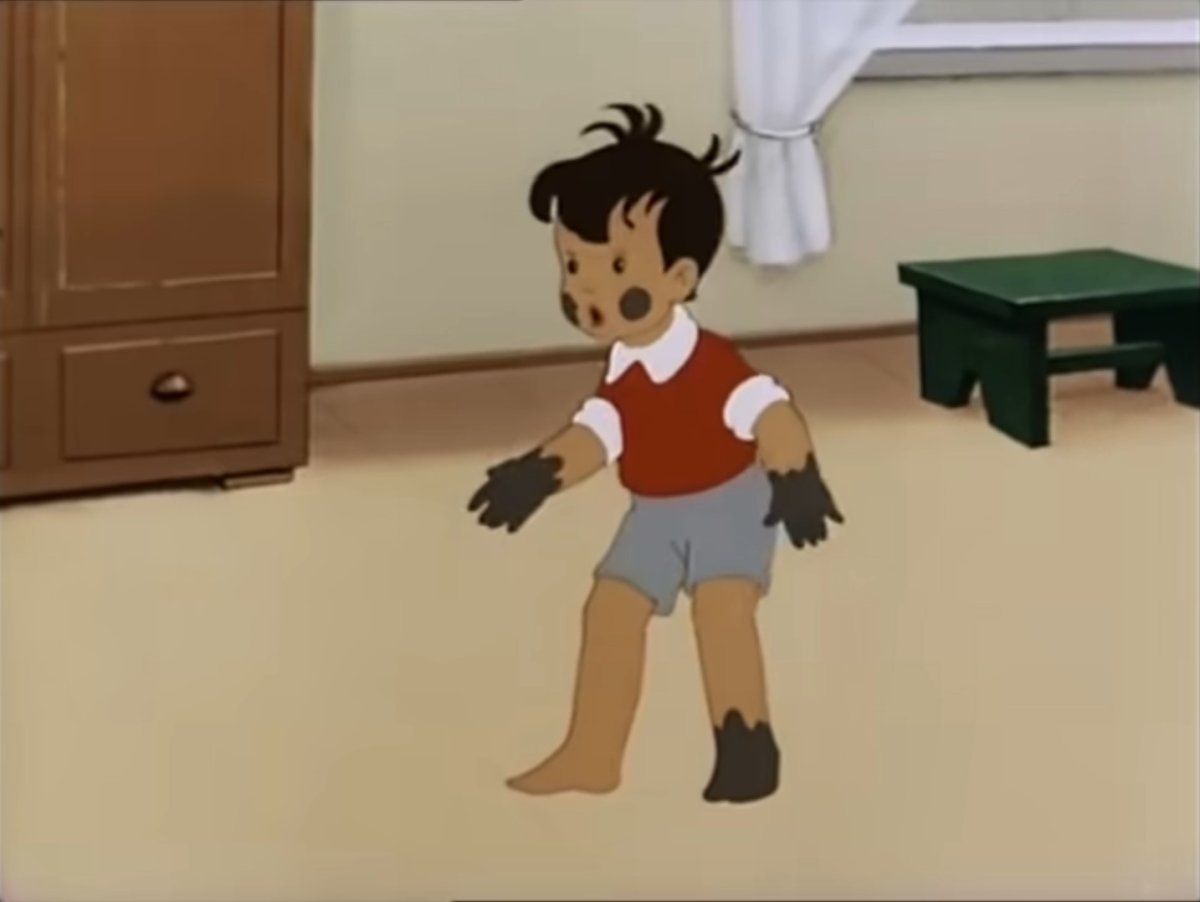 Мойдодыр Грязнуля моется