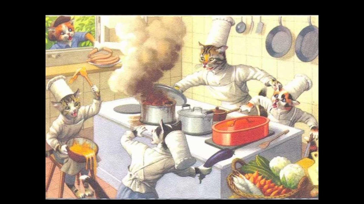 Кот в колпаке повара