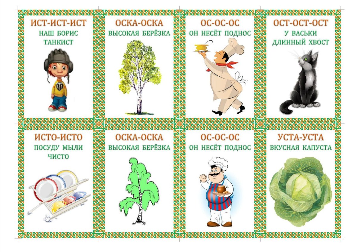 Чистоговорки для детей автоматизация звука с