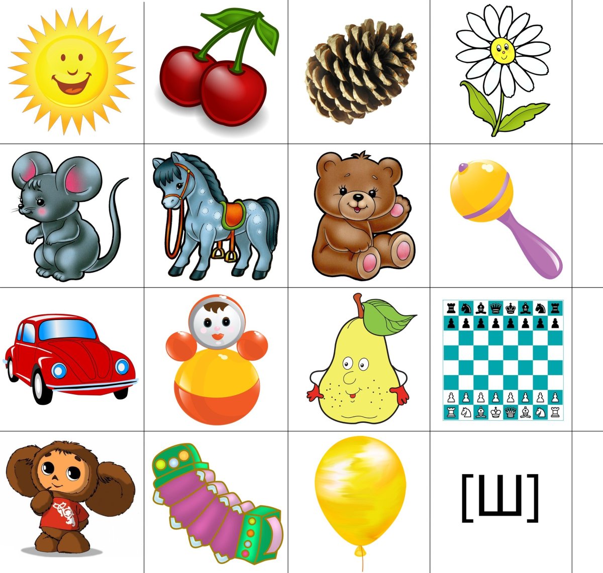 Карточки на звук ш