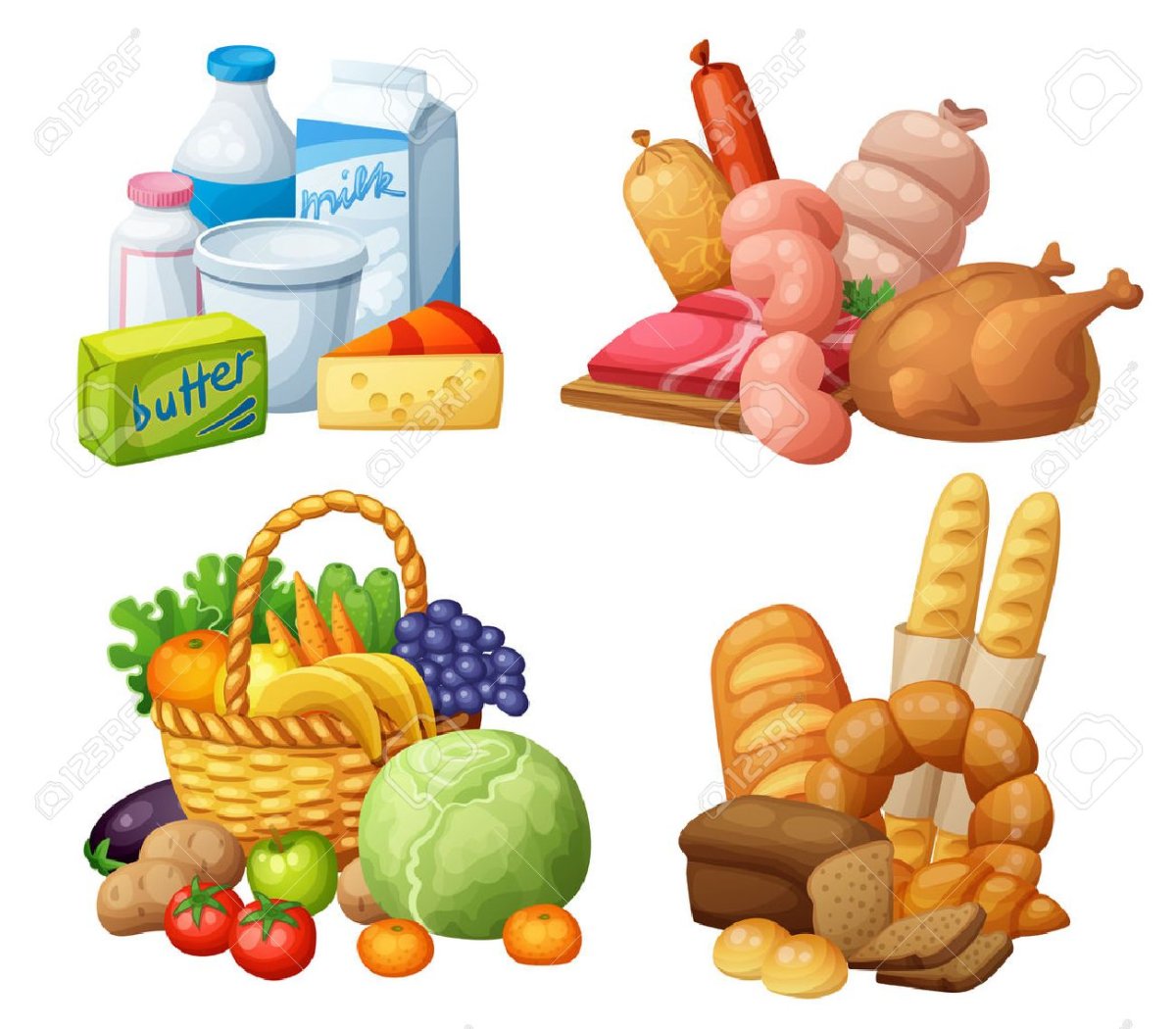 Набор картинок продукты питания