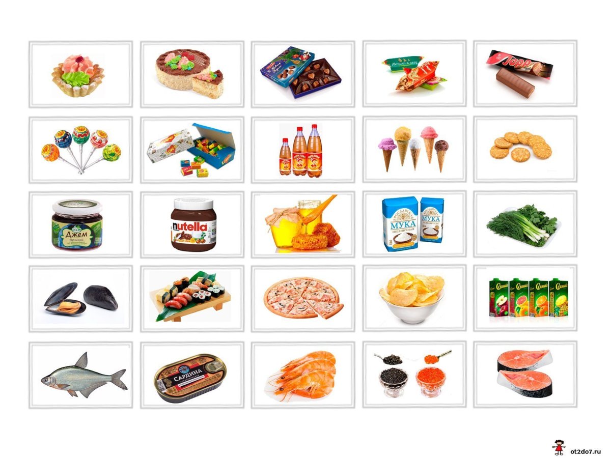 Полезные продукты карточки