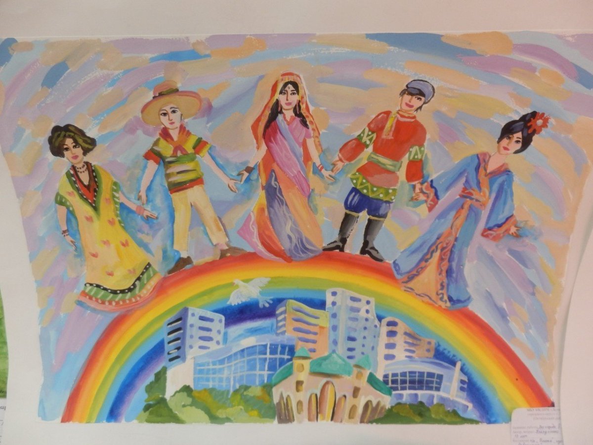 Рисунок на тему Дружба народов