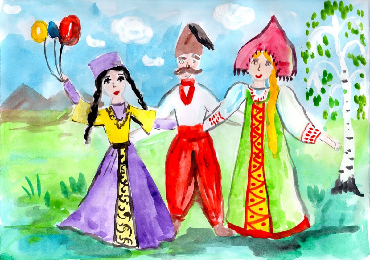 Дружба народов в Кыргызстане рисунки