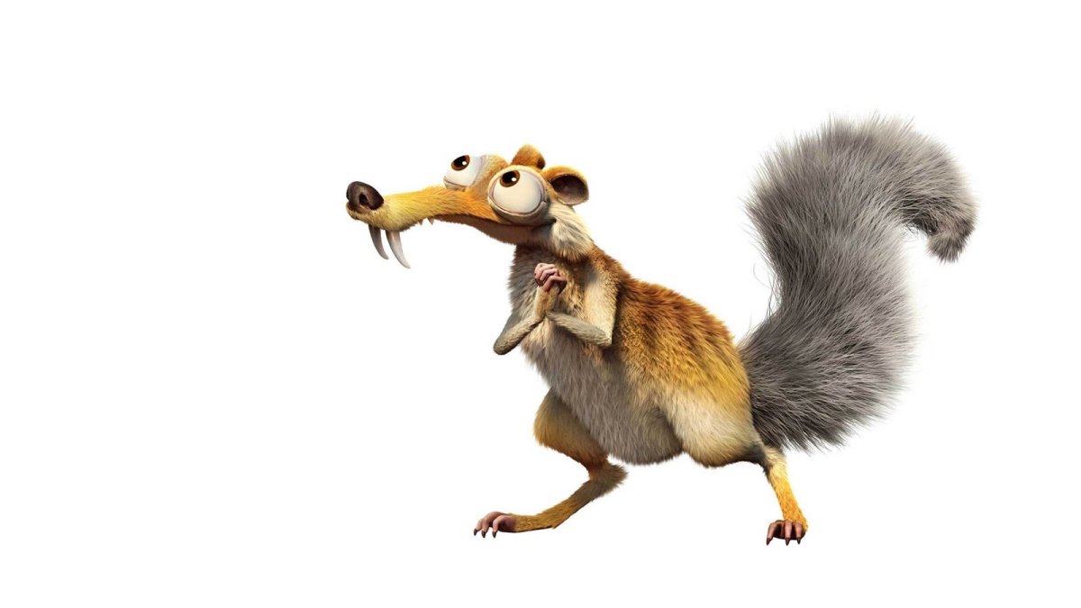 Белка Ледниковый период на белом фоне