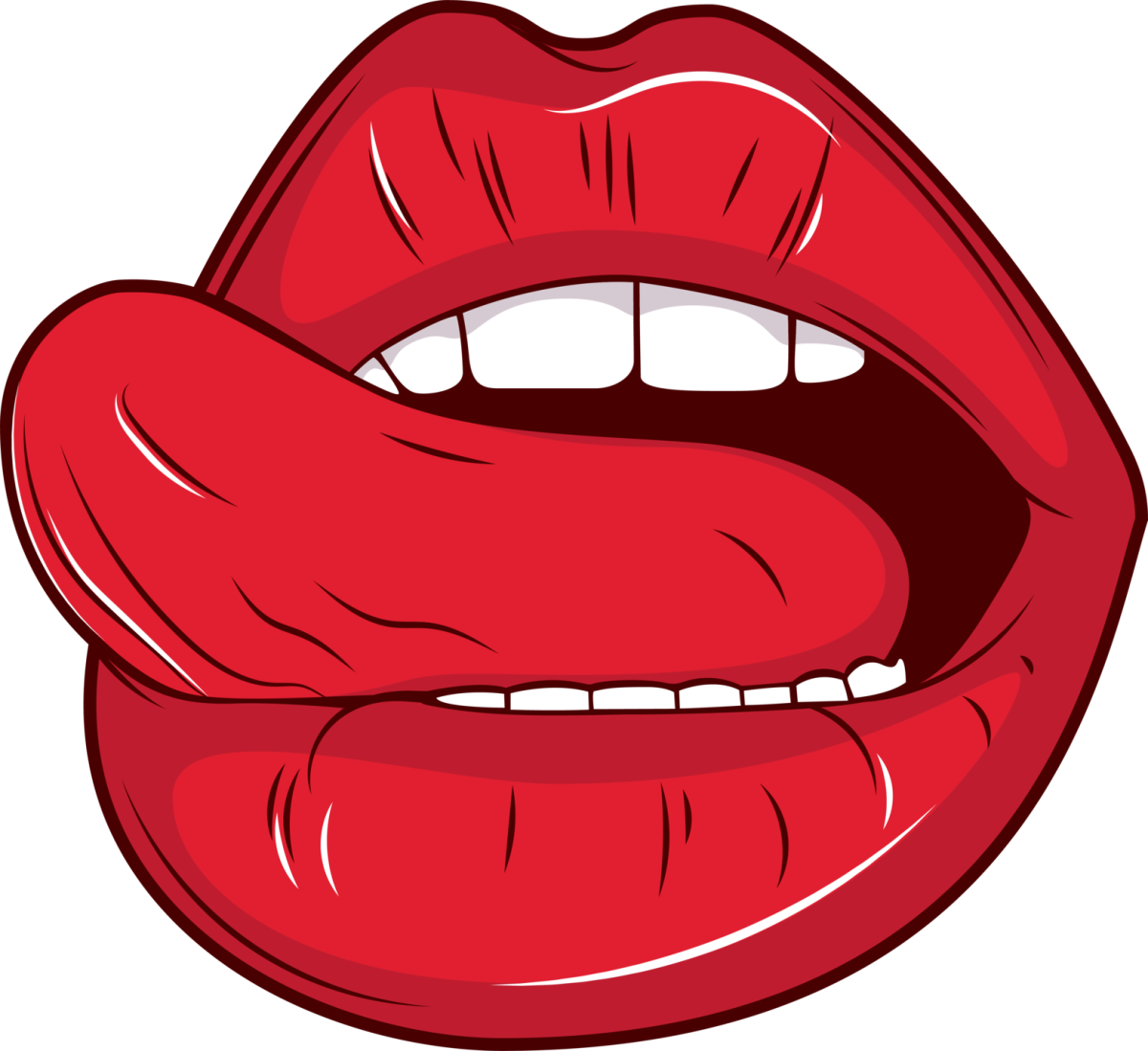 Открытый женский рот с языком