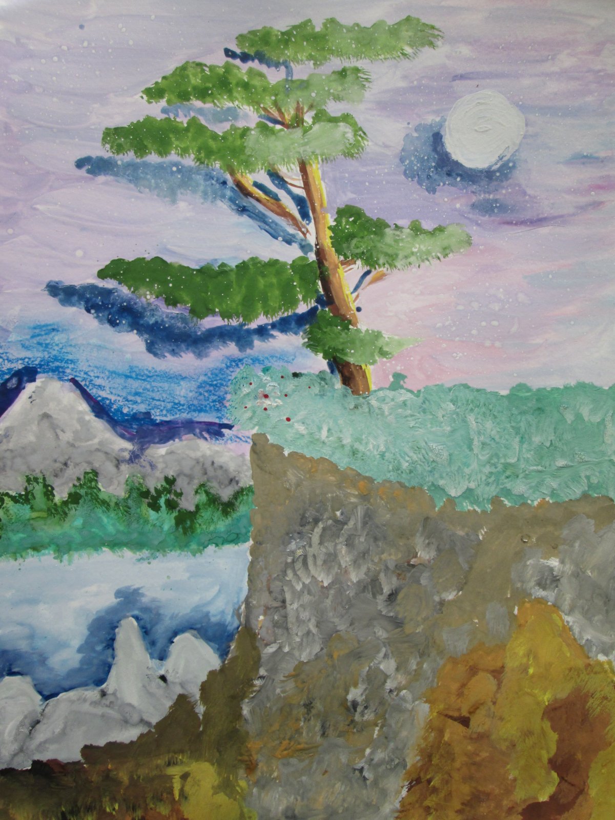 Рисунок к стихотворению Утес Лермонтова 3 класс