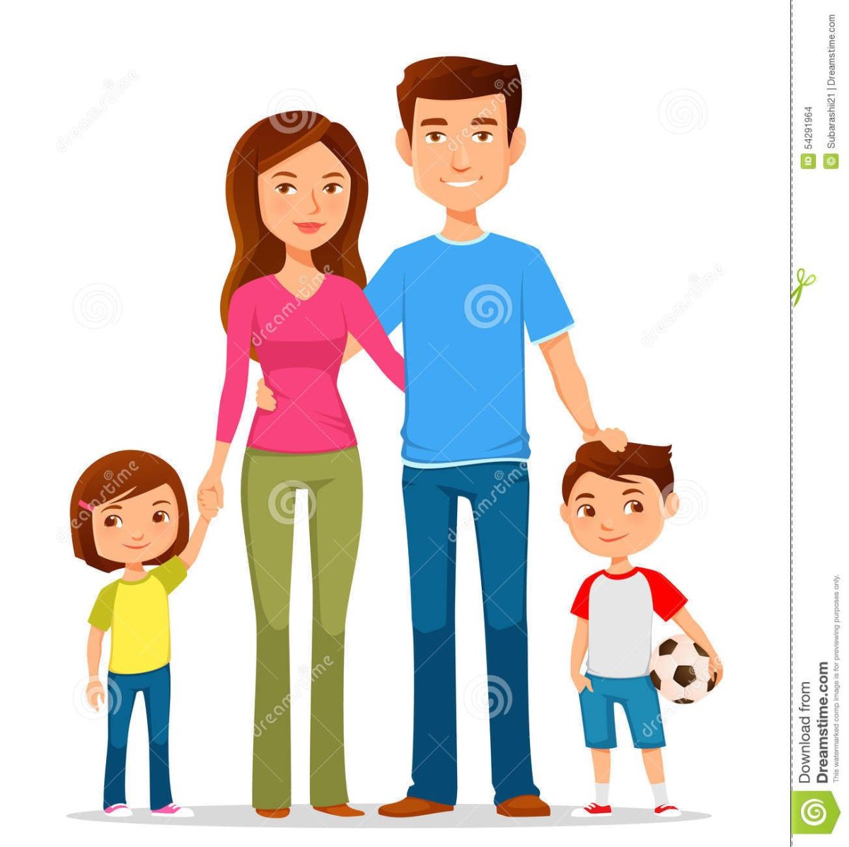 Черный силуэт семьи