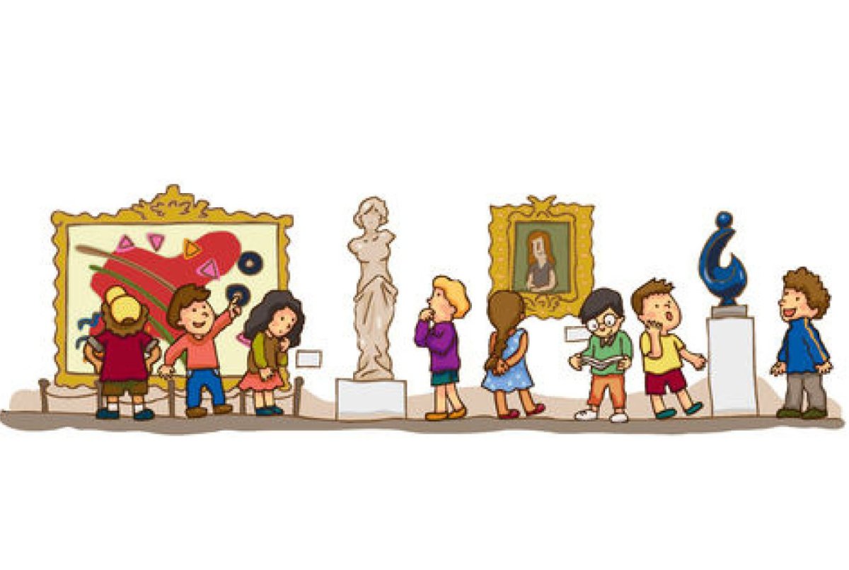 Мультяшные дети в музее