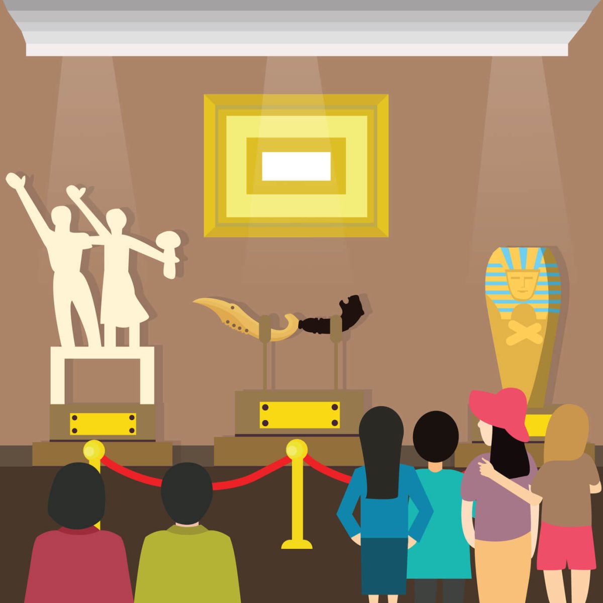 Дети в музее вектор